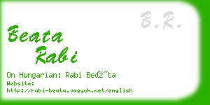 beata rabi business card